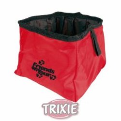 Ciotole cibo e dispenser acqua per Cani Trixie Bebedero viaje, nylon, Plegable, 1.8 l, Rojo