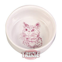 Ciottole per cibo e per acqua per Gatti Trixie Ceramic Food Bowl in White - 0,3 L / Ø 121 cm