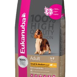 Cibo secco per Cani Eukanuba Adult Agnello e Riso Taglia Piccola e Media 12 KG