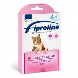 Fiproline spot on line gatto 4 pipette rosa