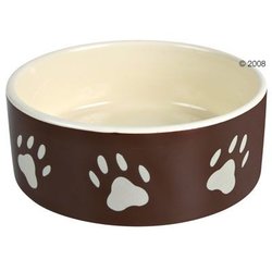 Ciotola in ceramica marrone con zampette - - 0,8 l / Ø 16 cm