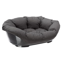 Ferplast Cesta-sofà Siesta Deluxe nera con rivestimento antracite - Set Tg. 8, L 82 x P 59,5 x H 25 cm