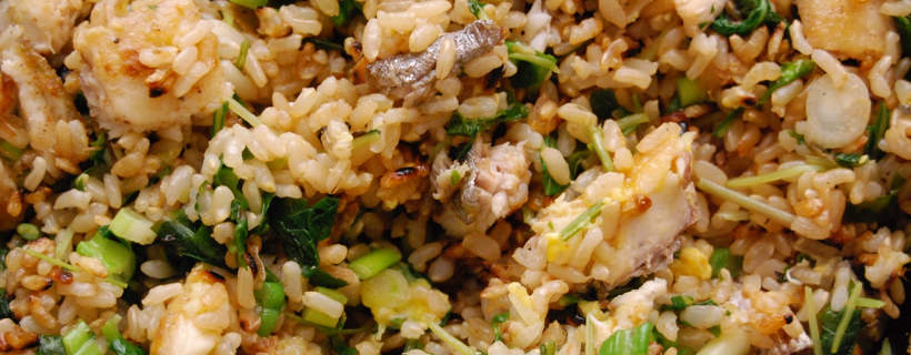 Mare e monti (sgombro, riso e verdura)