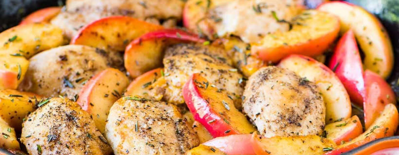 Pollo saporito e sformato alle mele